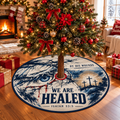 Jesus By His Wounds We Are Healed Christmas Tree Skirt
