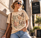 Let Go & Let God Floral Christian T-Shirt | Psalm 46:10