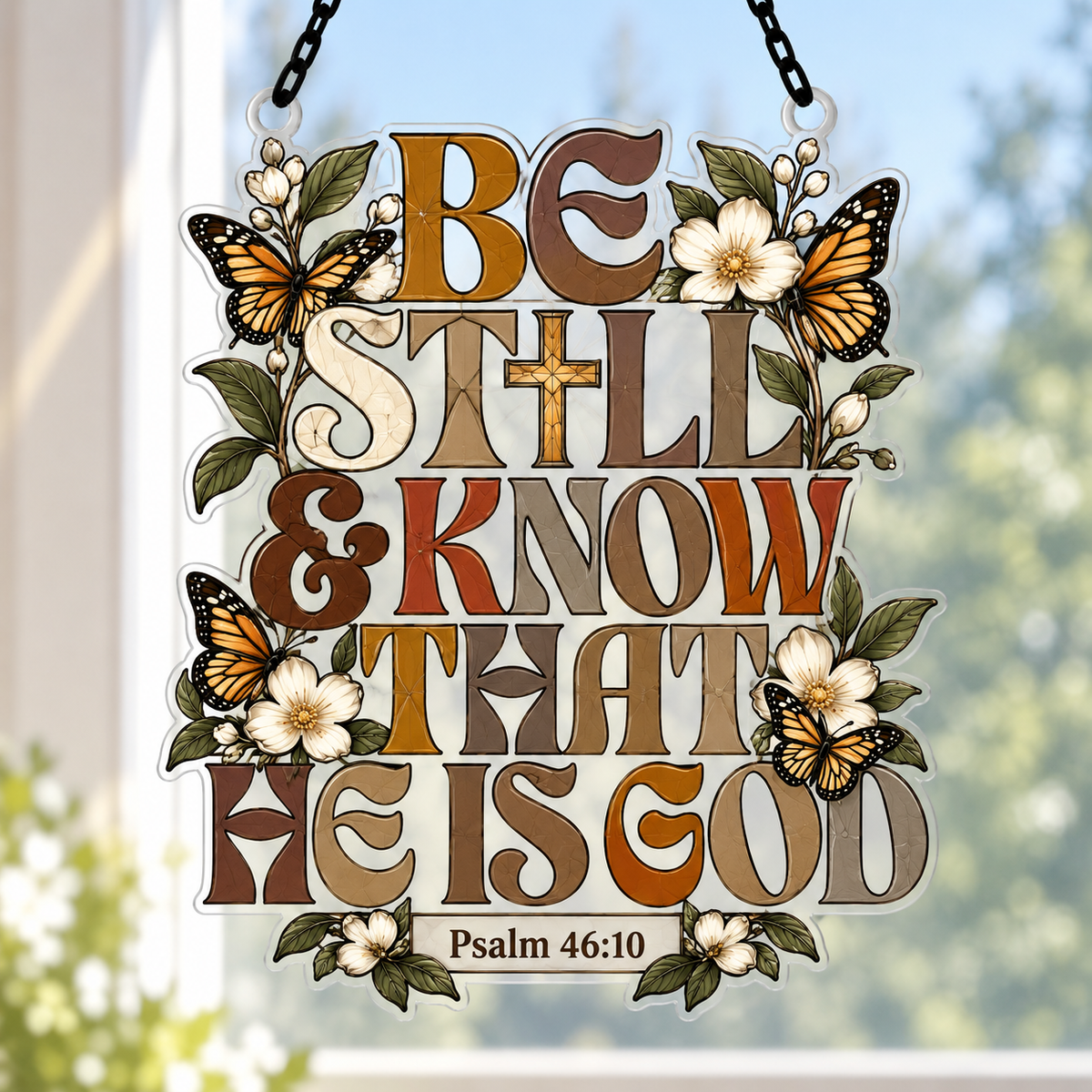 Be Still And Know That He Is God Acrylic Suncatcher