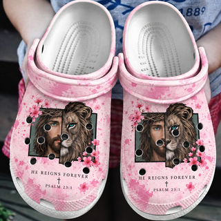 He Reigns Forever Jesus Lion Clogs Shoes