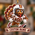 Personalized Football Turkey Ornament