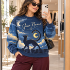 Personalized Moonlit Black Cat Sweatshirt