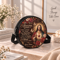 Personalized Jesus Amazing Grace Leather Round Bag