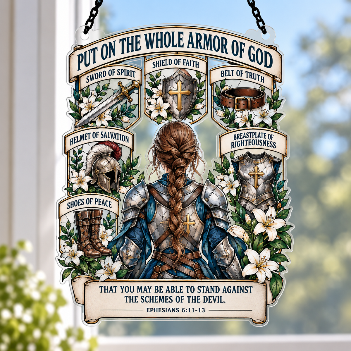 Put On The Whole Armor Of God Acrylic Suncatcher