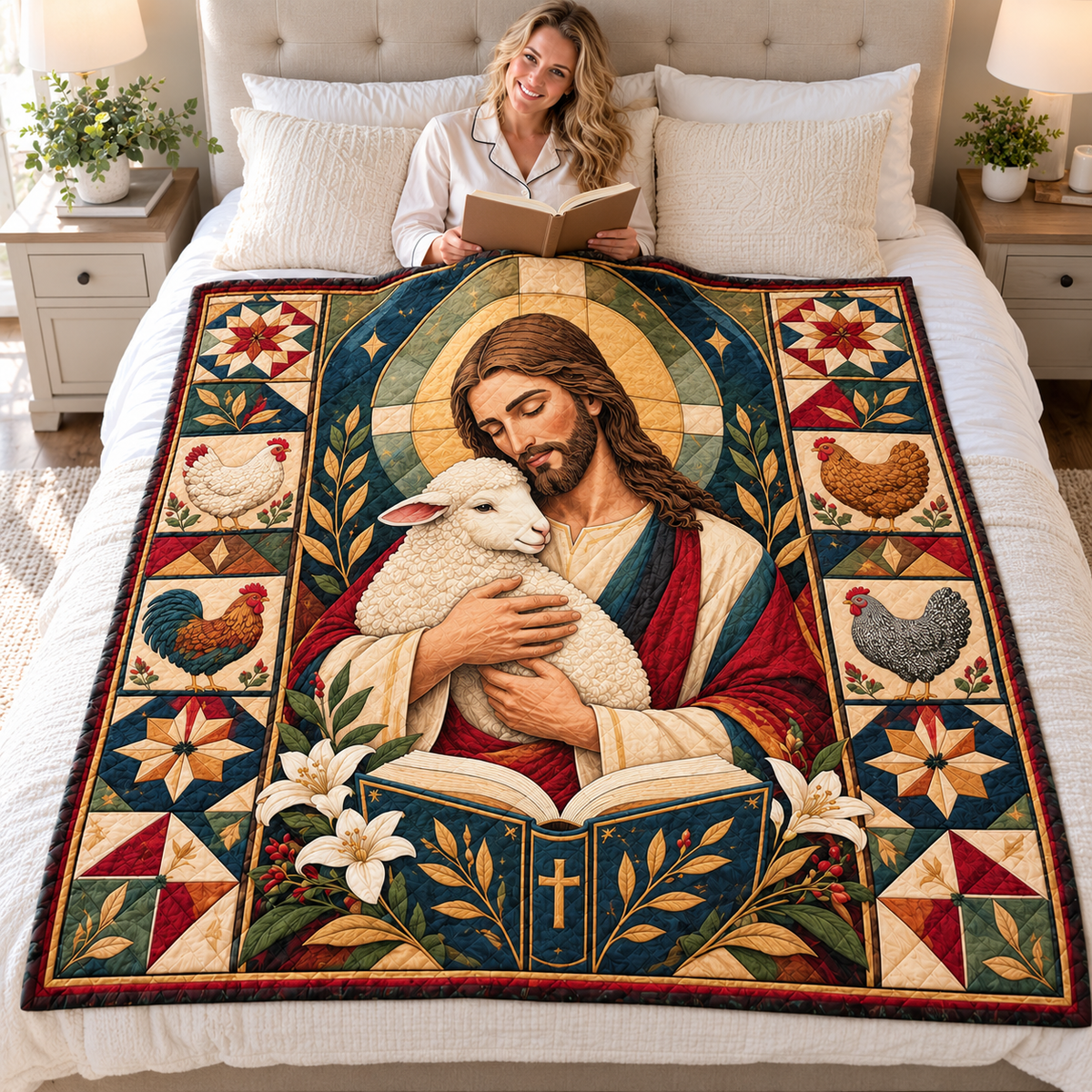 Shepherd and Lamb Farmhouse Quilt