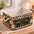 Personalized Leopard Daisy Storage Basket