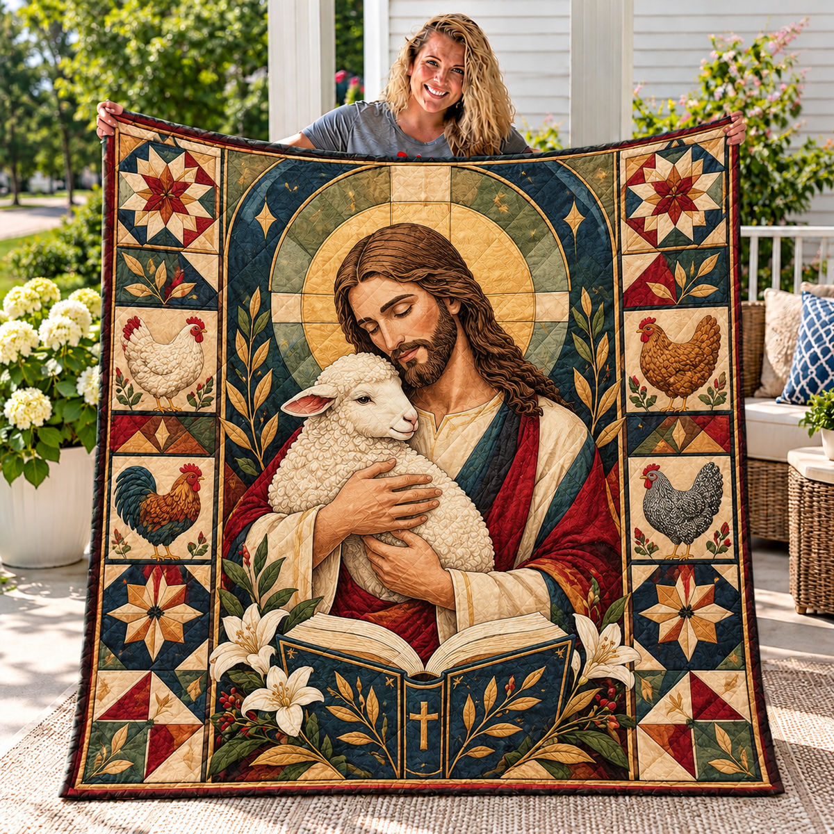 Shepherd and Lamb Farmhouse Quilt