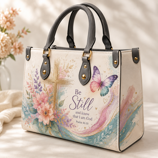 Be Still and Know That I Am God PU Leather Handbag