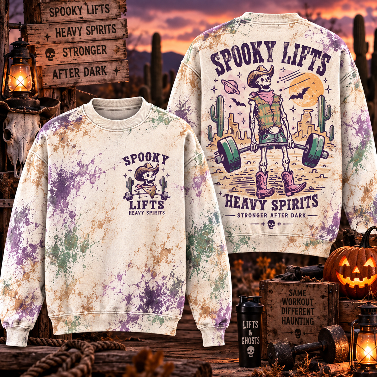 Spooky Lifts Heavy Spirits Sweatshirt