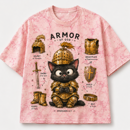 Armor of God Black Cat Diagram T-Shirt