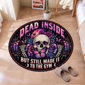 Dead Inside Skull Gym Halloween Round Rug