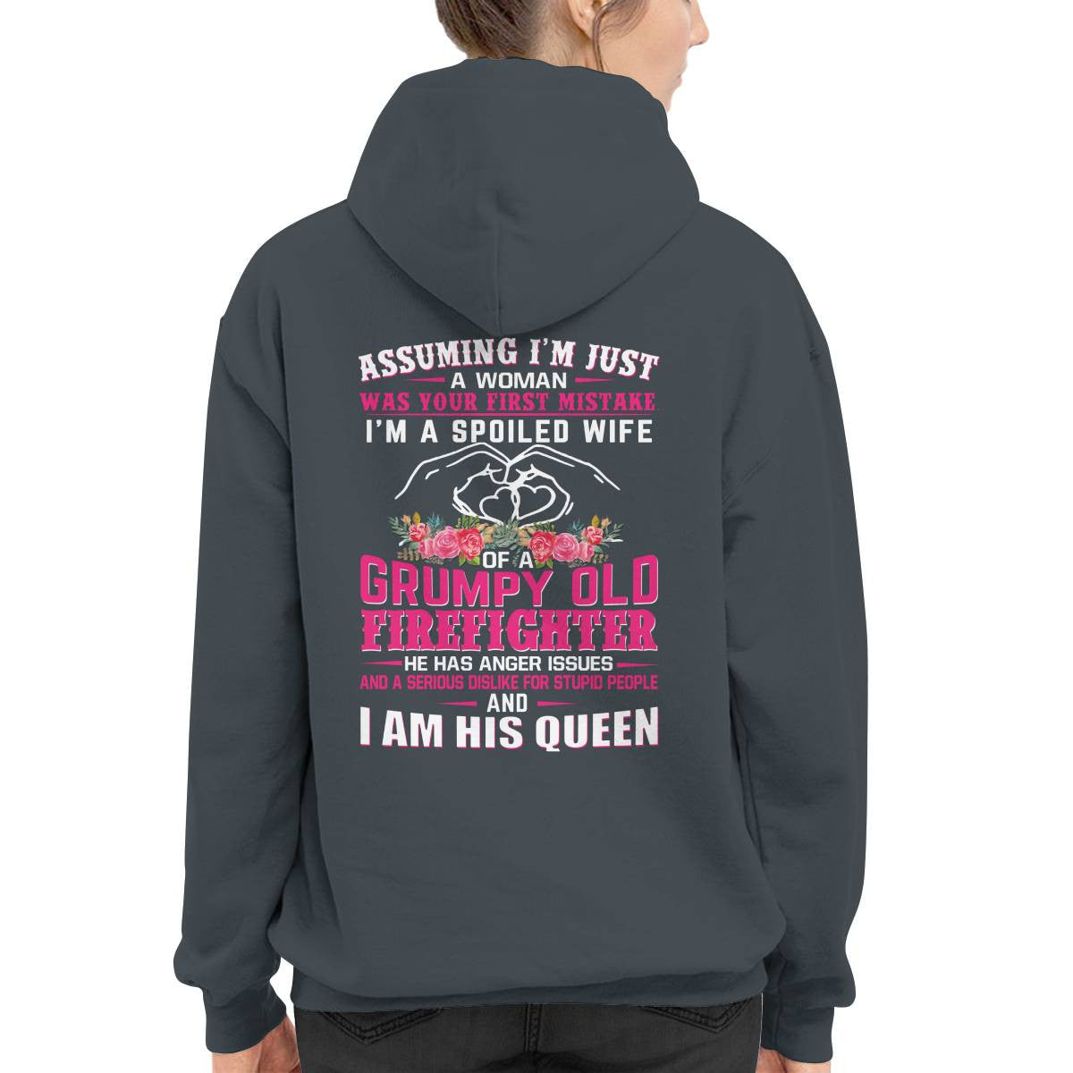 Awesome Firefighter i am his queen- Hoodie - grunx260804-0143