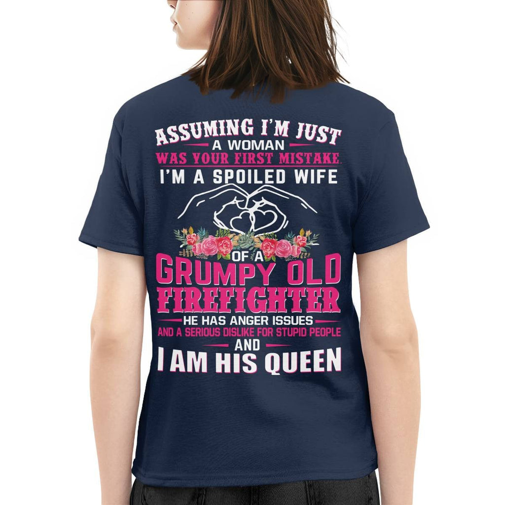 Awesome Firefighter i am his queen- Hoodie - grunx260804-0143