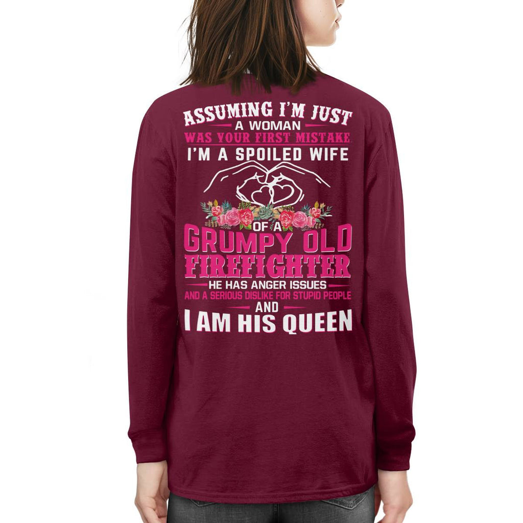 Awesome Firefighter i am his queen- Hoodie - grunx260804-0143