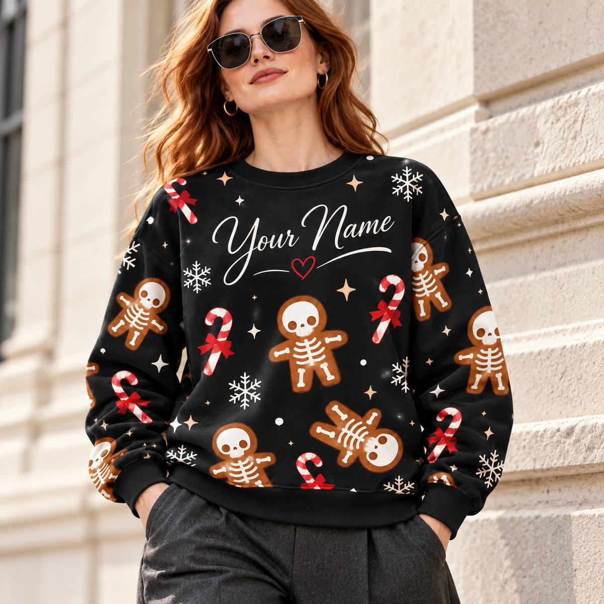 Personalized Skeleton Gingerbread Sweatshirt