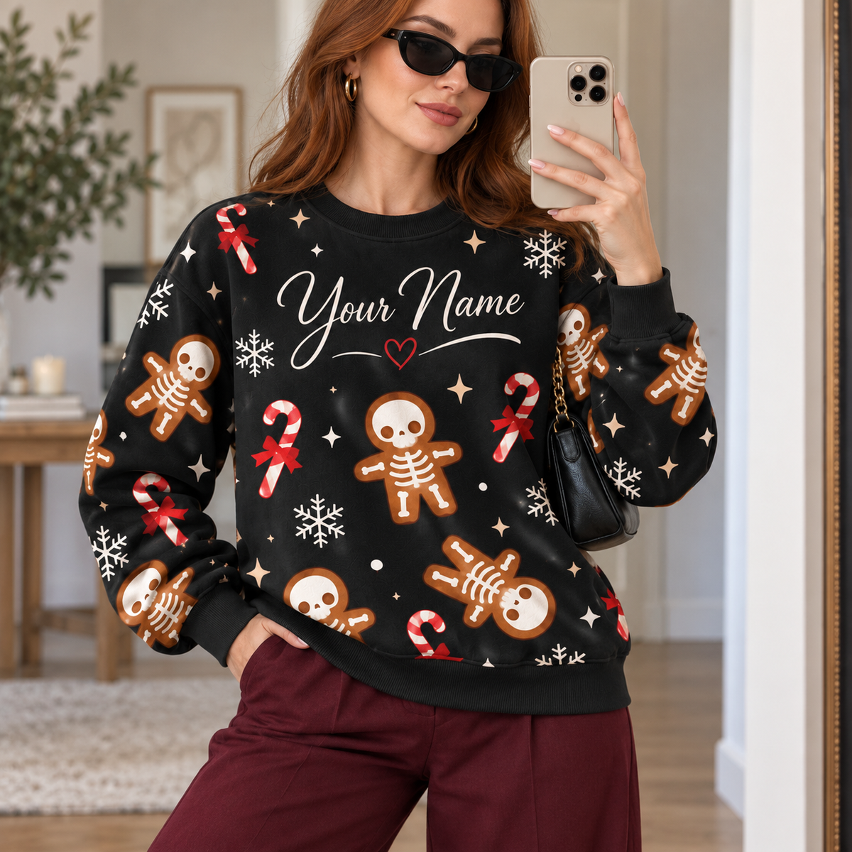 Personalized Skeleton Gingerbread Sweatshirt