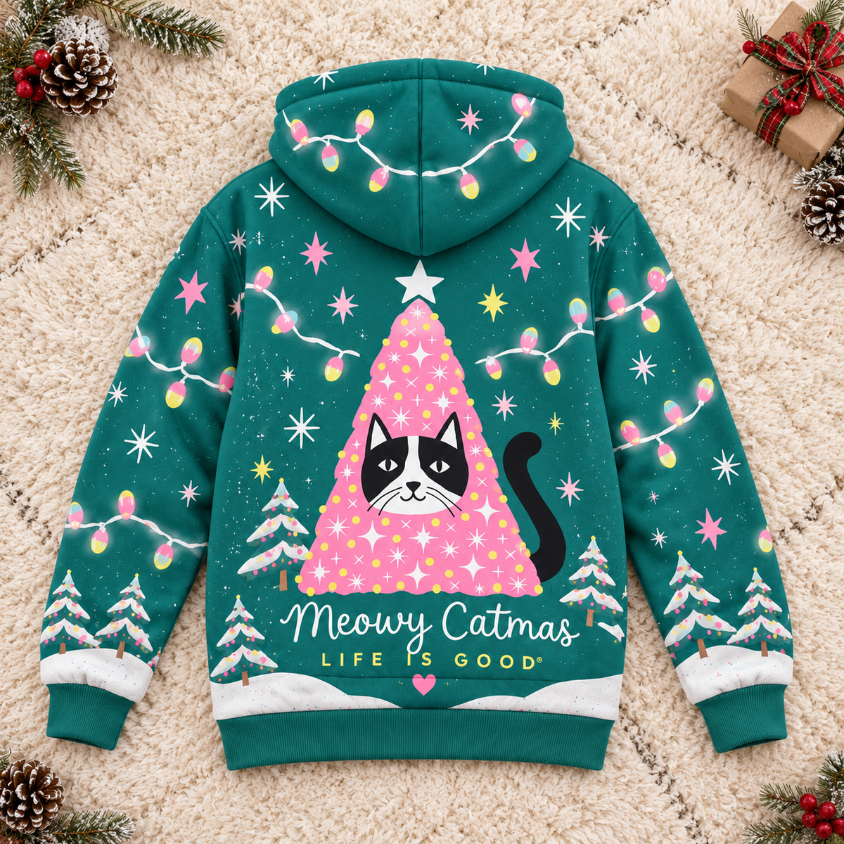 Meowy Catmas Personalized Fleece Jacket