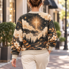 Personalized Crescent Moon Black Cat Sweatshirt
