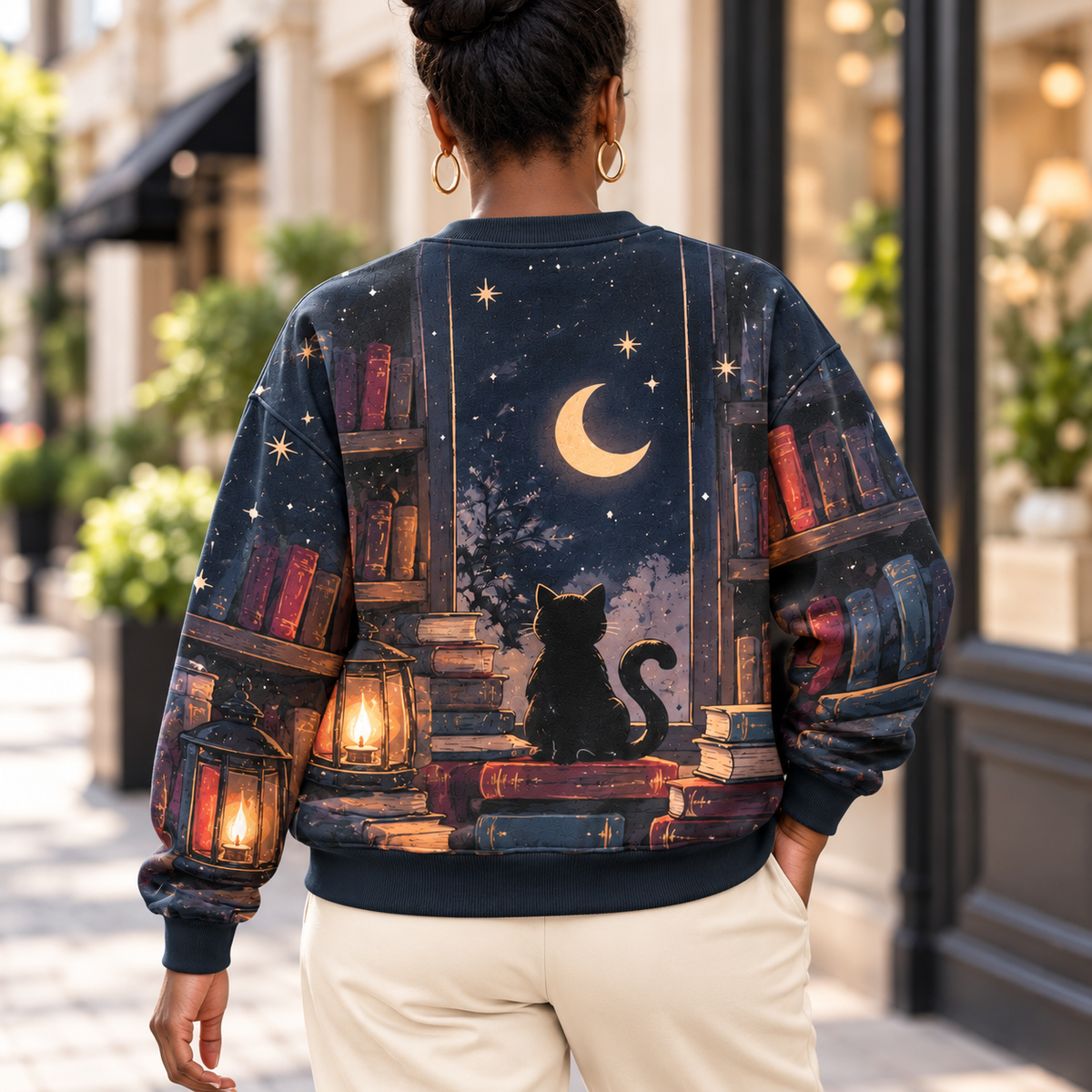 Personalized Cozy Cocoa Cat Sweatshirt