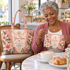 Personalized Pink Lily Quilted Shoulder Bag & Storage Bag