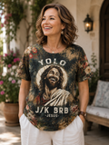 YOLO J/K BRB Jesus Floral All-Over Print Hoodie & Shirt