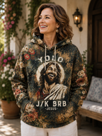 YOLO J/K BRB Jesus Floral All-Over Print Hoodie & Shirt