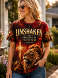 Unshaken – Greater Is He That Is In Me | 1 John 4:4 Women’s Christian All-Over Print Shirt