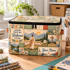 Personalized Meadow Patchwork Square Storage Basket With Lid