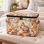 Personalized Vintage Rose Square Storage Basket With Lid