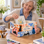 Personalized Colorful Floral Black Cats Storage Basket