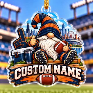 Personalized Chicago Football Gnome Ornament