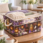 Personalized Cat and Owl Library Storage Basket