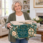 Personalized Teal Dragonfly Floral Storage Basket
