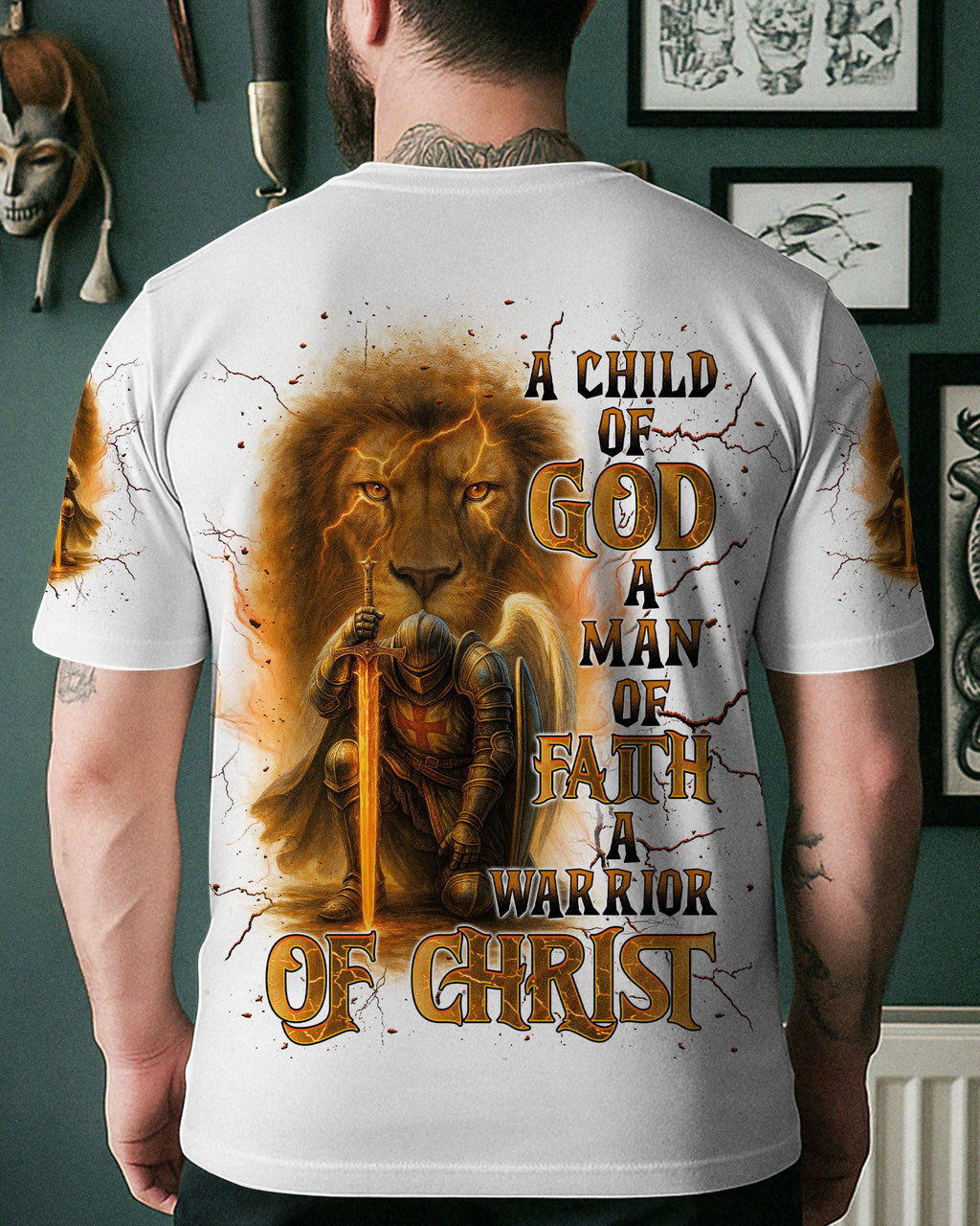 A Warrior Of Christ Warrior Lion Men's All Over Print Shirt - Trunx123773