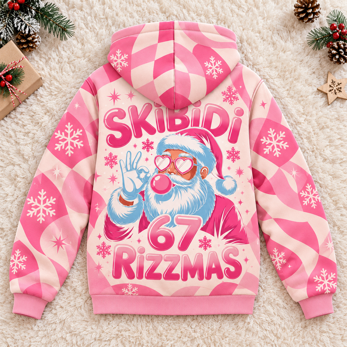 Skibidi Rizzmas Santa Personalized Fleece Jacket