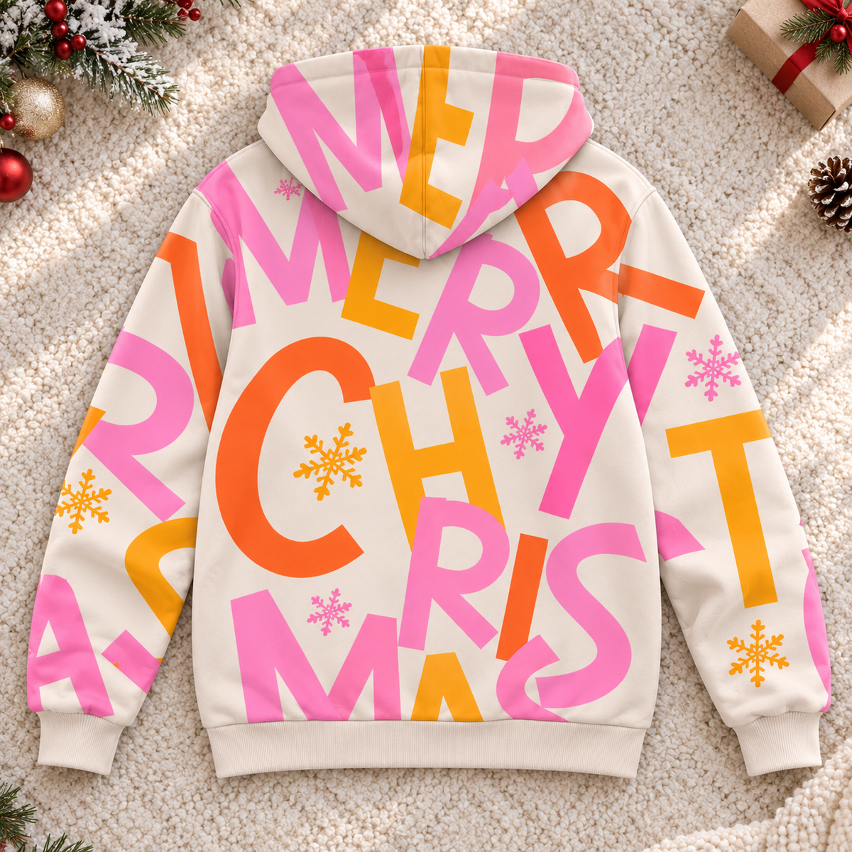 Colorful Merry Christmas Personalized Fleece Jacket