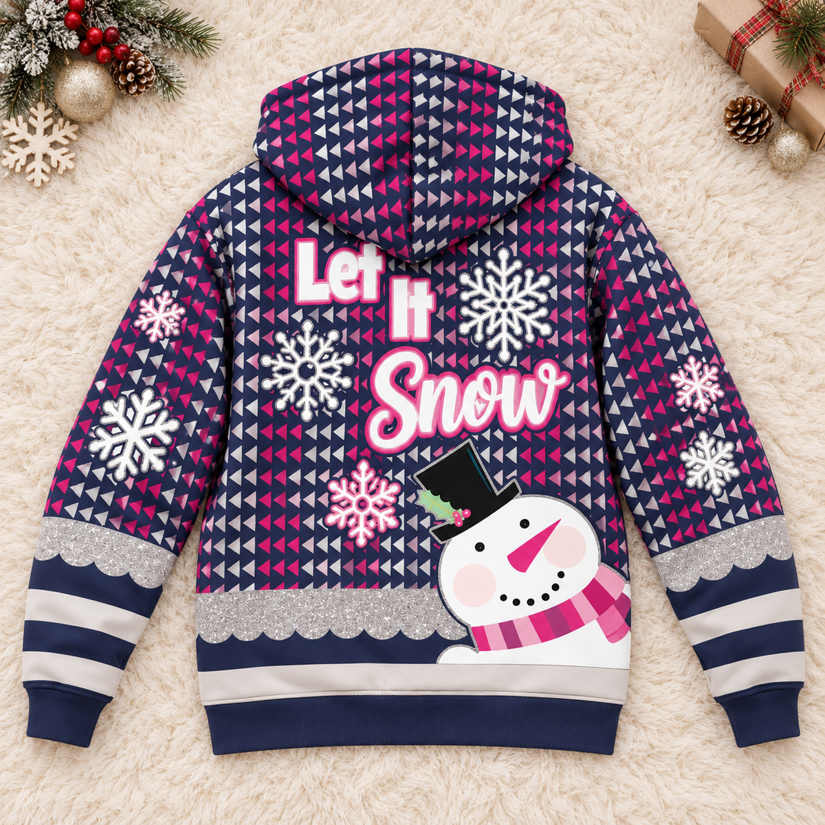 Let It Snow Snowman Personalized Fleece Jacket