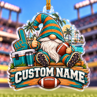 Personalized Miami Football Gnome Ornament