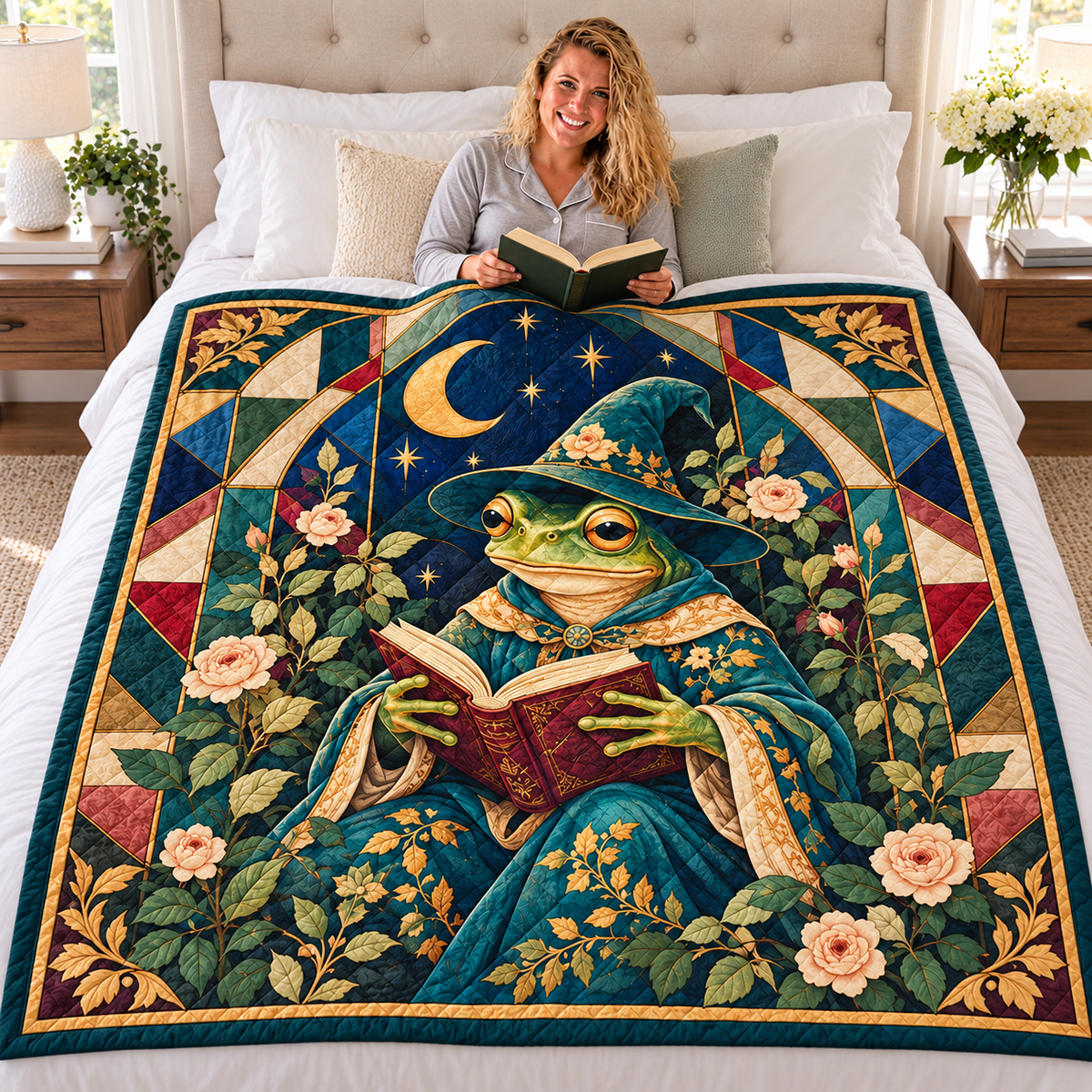 Reading Wizard Frog Quilt