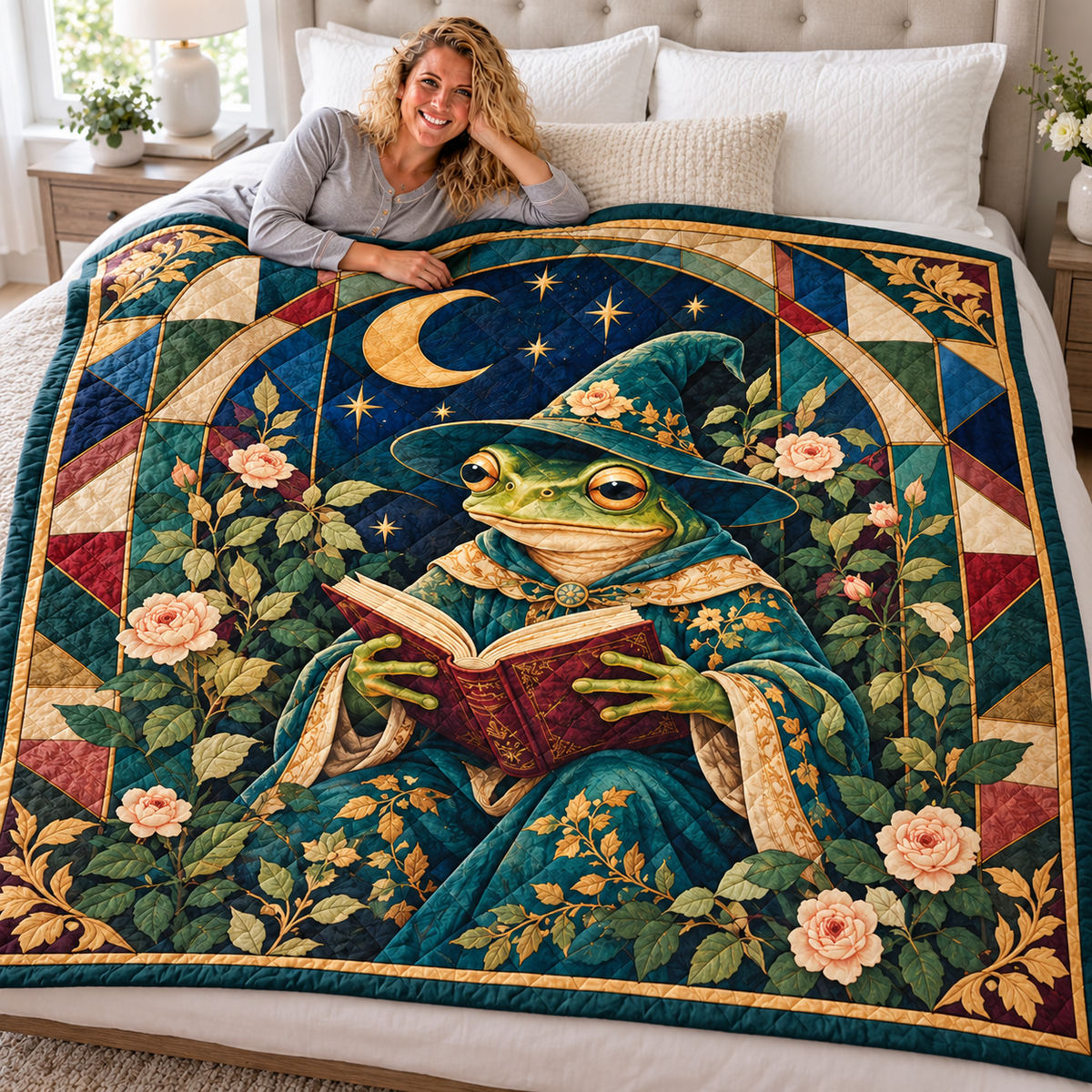 Reading Wizard Frog Quilt