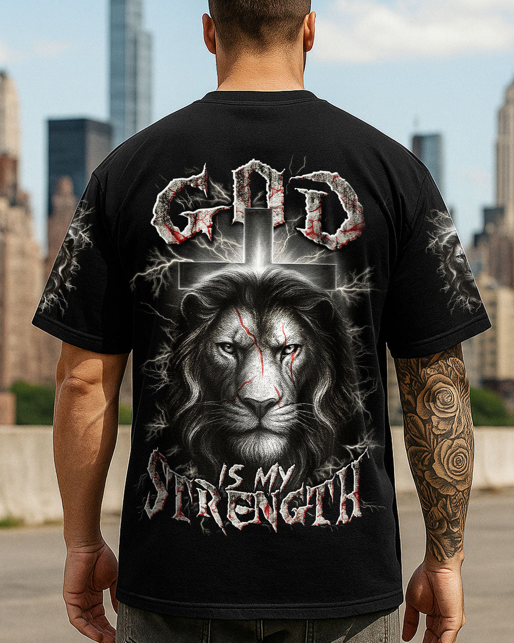 God Is My Strength Men's All Over Print Shirt - Trunx867144
