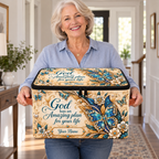 Personalized Teal Butterfly Square Storage Basket With Lid