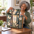 Personalized Vintage Books & Butterflies Quilted Shoulder Bag & Storage Bag