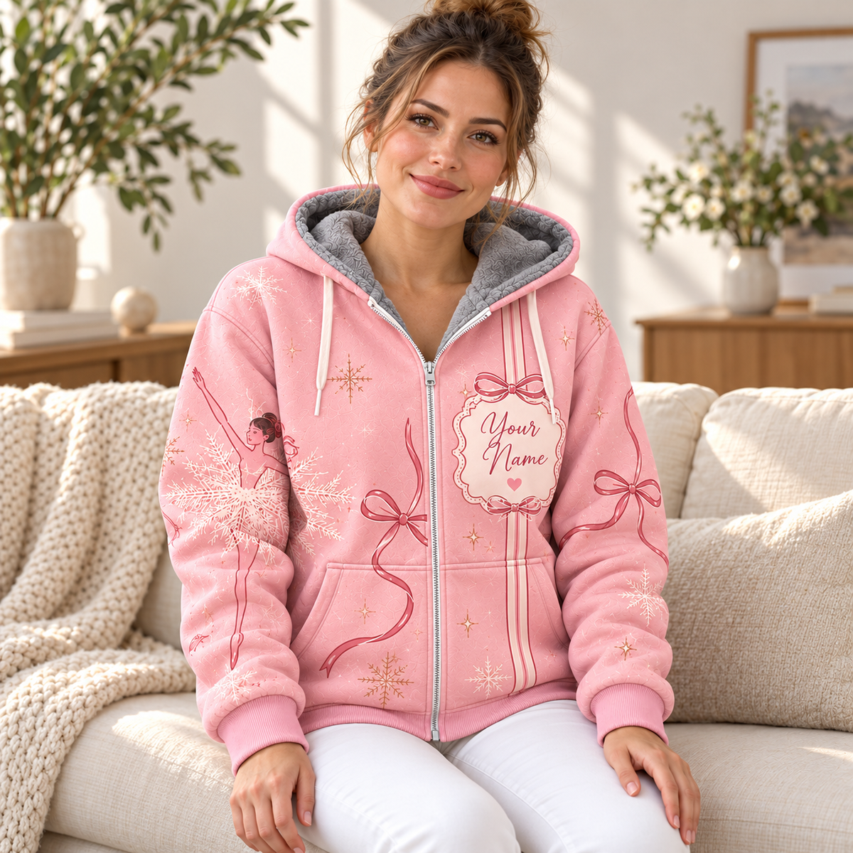 Snowflake Ballerina Personalized Fleece Jacket