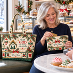 Personalized Festive Ornaments Quilted Shoulder Bag & Storage Bag