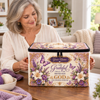 Personalized Purple Butterfly Square Storage Basket With Lid