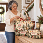 Personalized Winter Cardinal Quilted Shoulder Bag & Storage Bag
