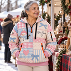 Personalized Pastel Snowman Half-Zip Hoodie