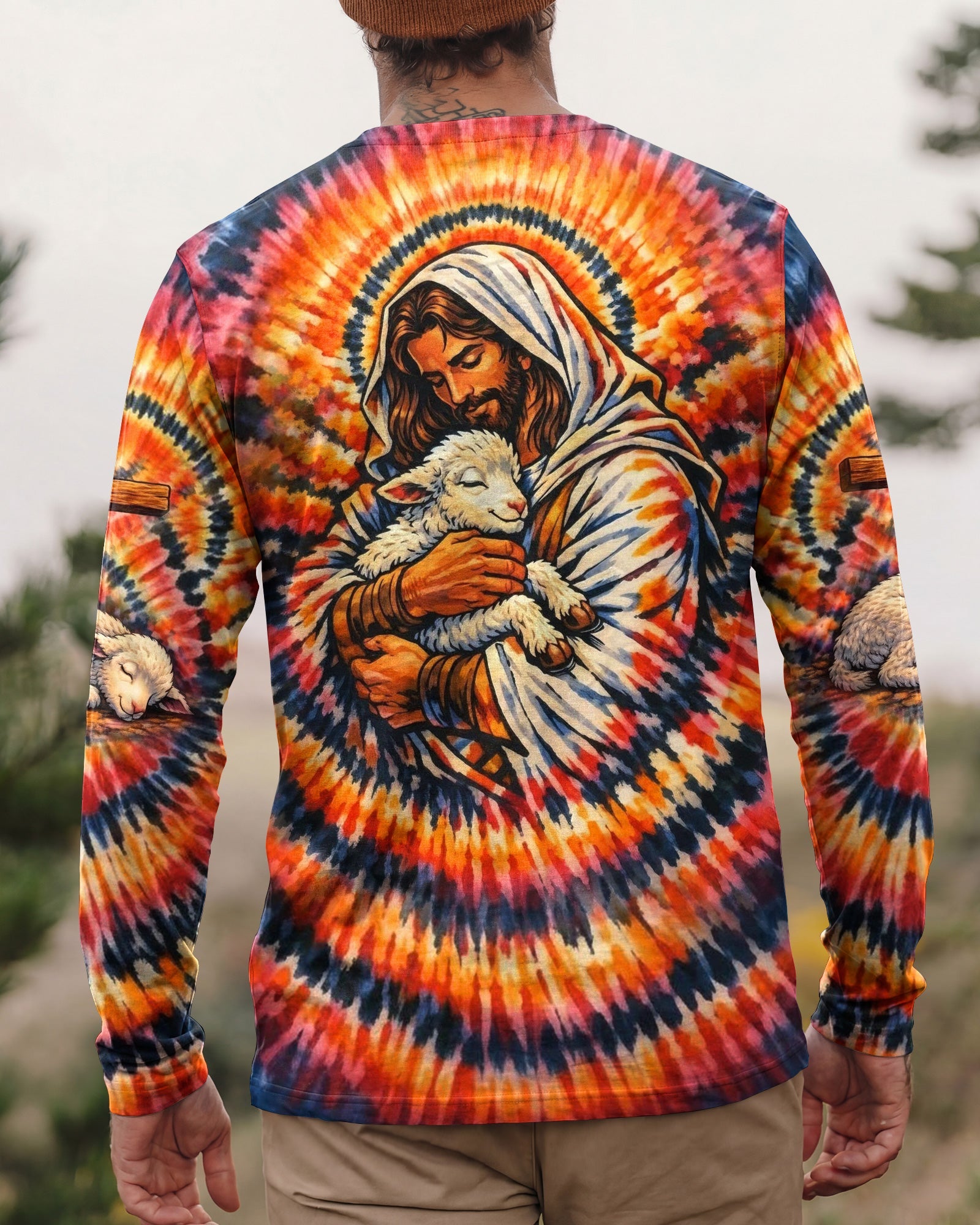 God And Lamb Swirl Men's All Over Print Shirt - Trunx560128