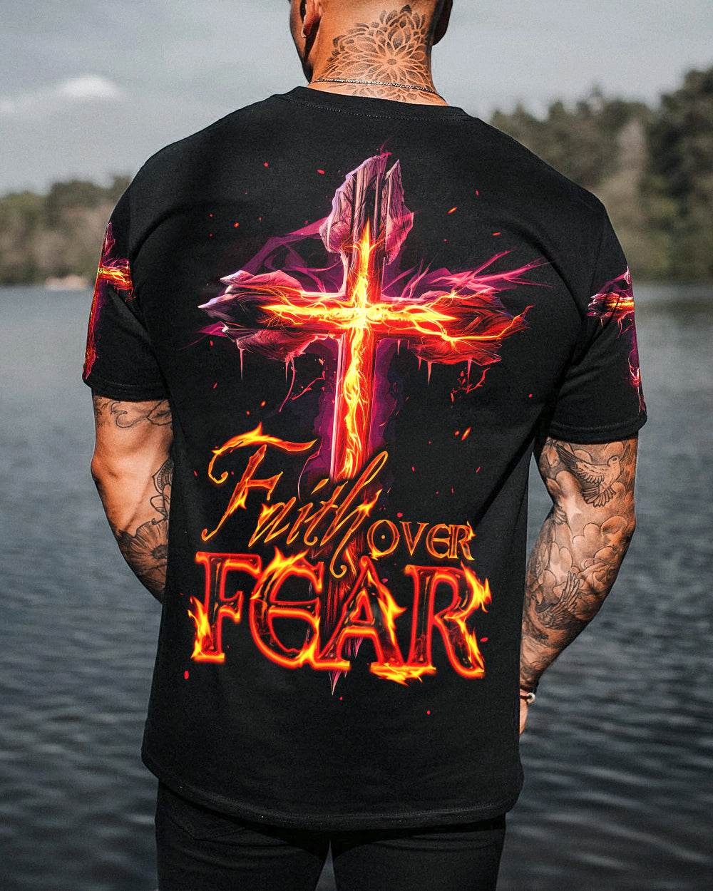 Faith Over Fear Men's All Over Print Shirt - Trunx999255